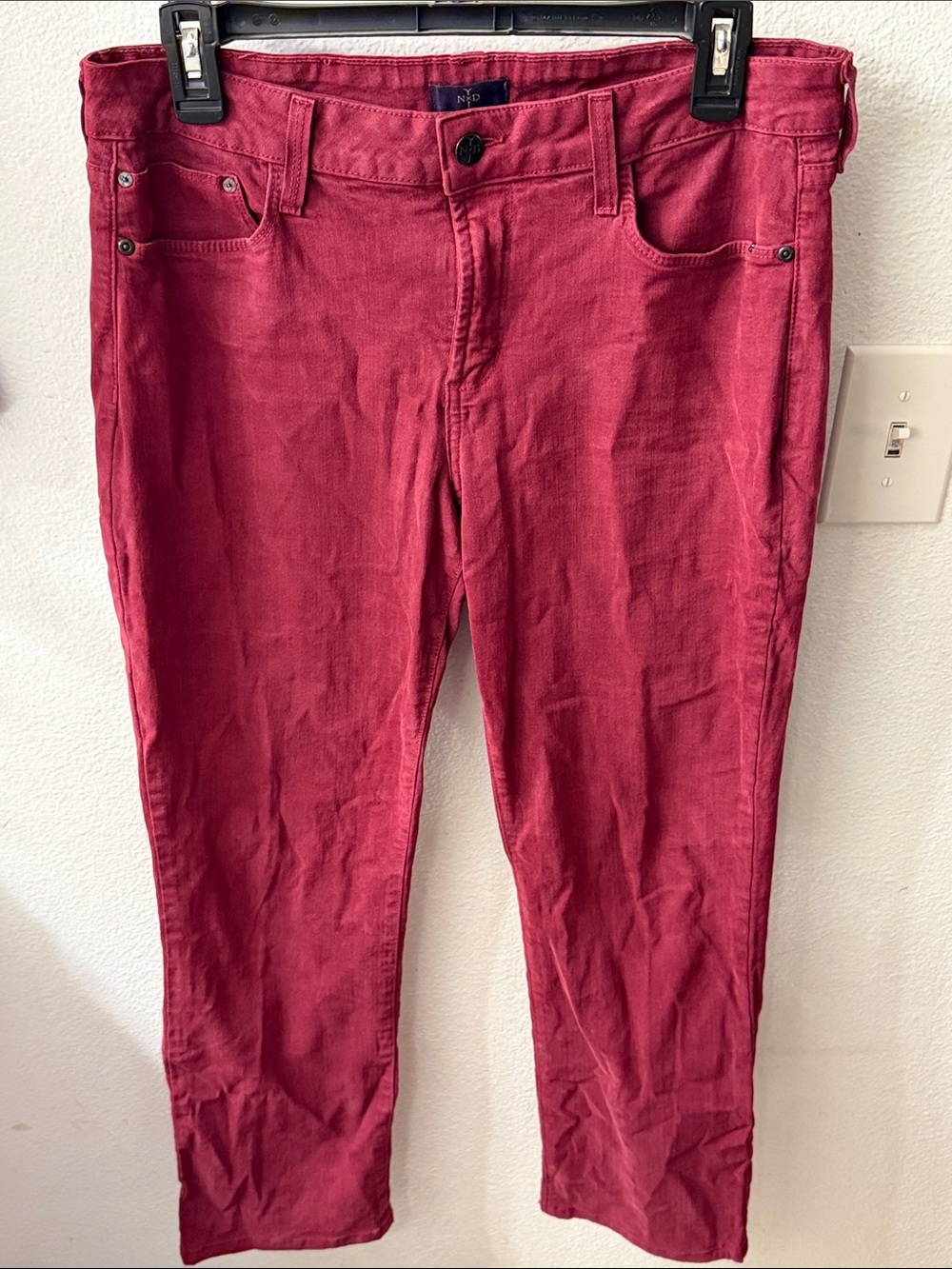 NYDJ Women's Deep Raspberry Ankle Cropped Jeans
